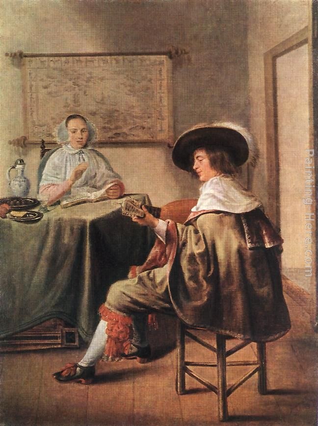 Jan Miense Molenaer Two Boys and a Girl Making Music